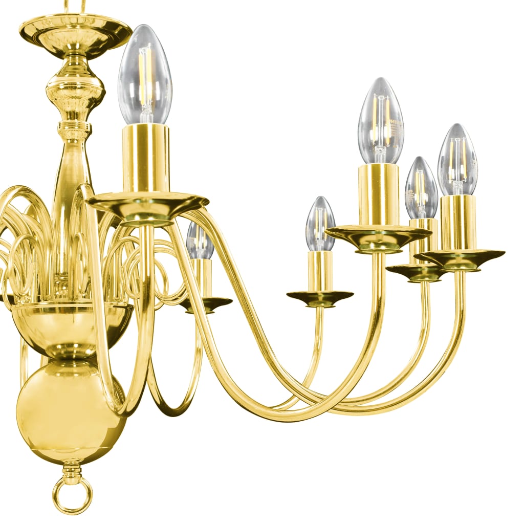 281623 vidaXL Chandelier Golden 12 x E14 Bulbs