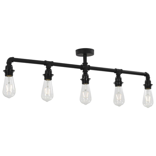 281629 vidaXL Ceiling Lamp Black 5 x E27 Bulbs