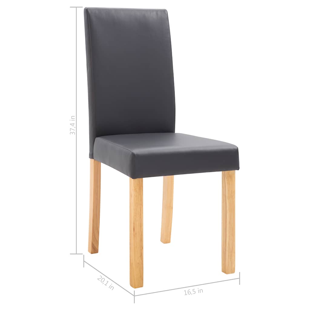 vidaXL Dining Chairs 2 pcs Gray Faux Leather