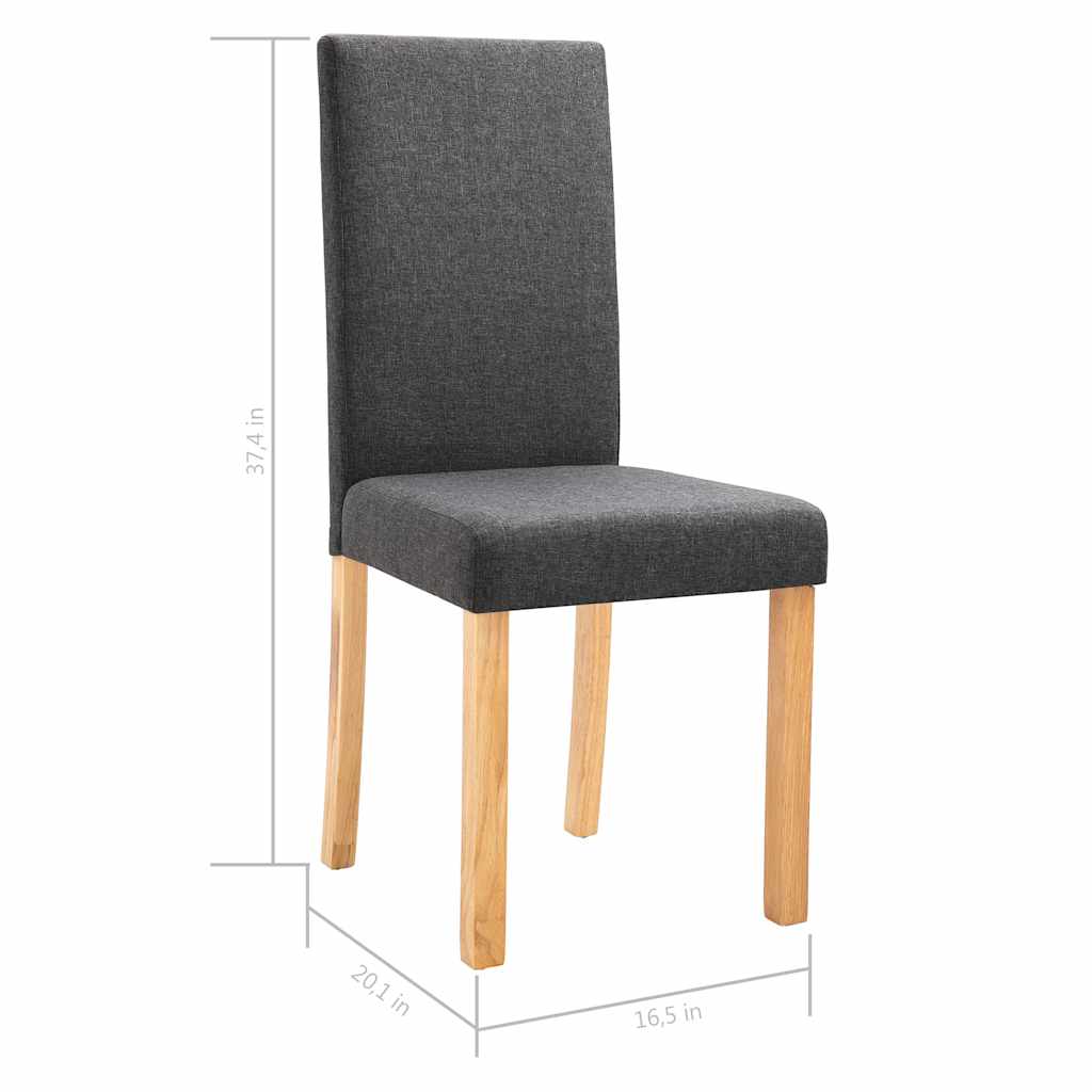 vidaXL Dining Chairs 2 pcs Dark Gray Fabric