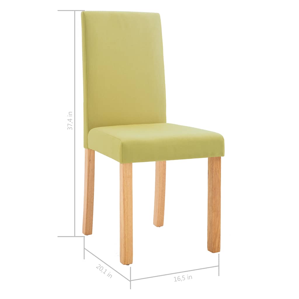 vidaXL Dining Chairs 4 pcs Green Fabric