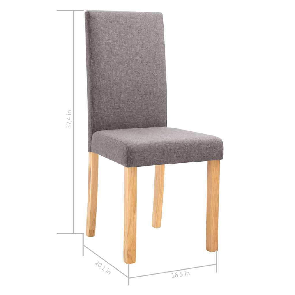 vidaXL Dining Chairs 4 pcs Taupe Fabric