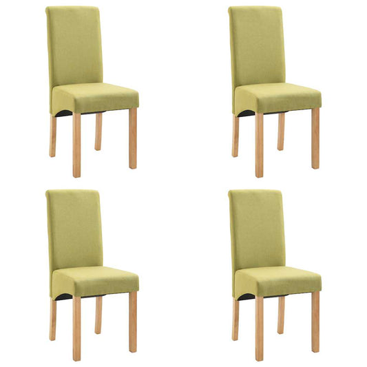 vidaXL Dining Chairs 4 pcs Green Fabric