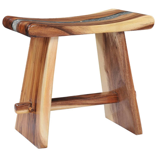 281647 vidaXL Stool Solid Suar Wood and Polyresin