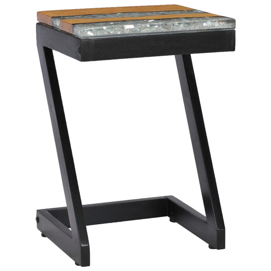 281649 vidaXL Coffee Table 30x30x50 cm Solid Teak Wood and Polyresin