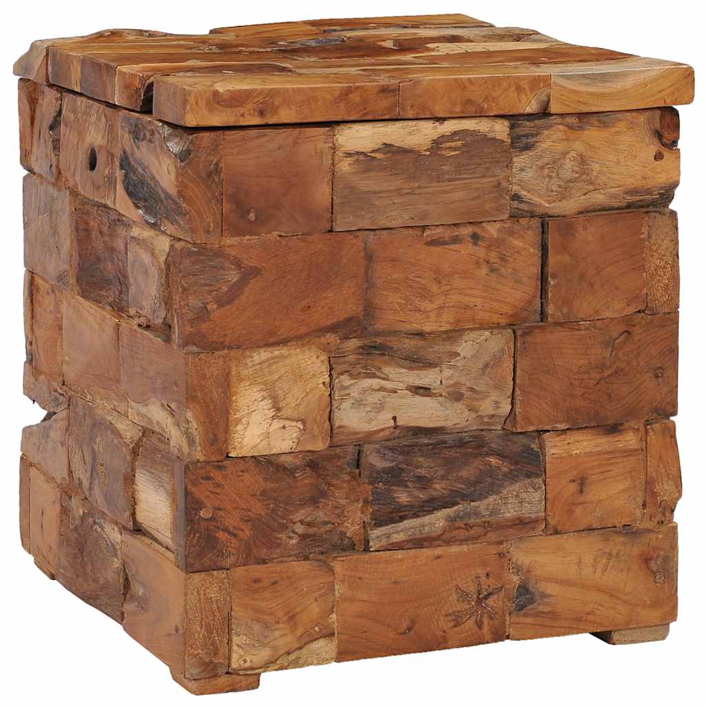 vidaXL Stool | Natural wood | Solid teak wood | Compact | Stool | Square