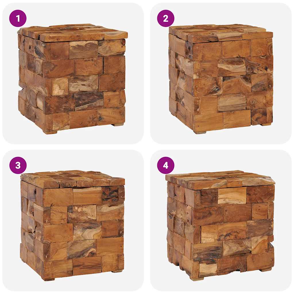 281654 vidaXL Storage Stool Solid Teak Wood