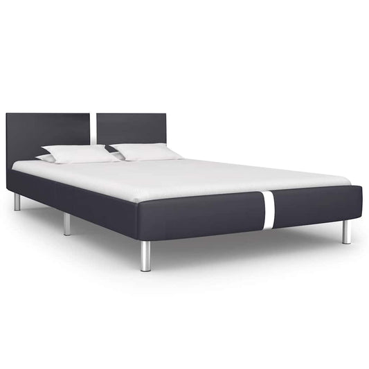 vidaXL Bed Frame without Mattress Black Faux Leather 135x190 cm