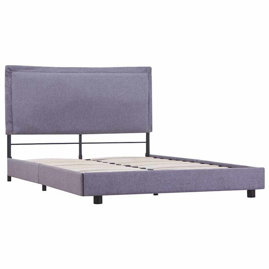 vidaXL Bed Frame without Mattress Light Grey Fabric 135x190 cm