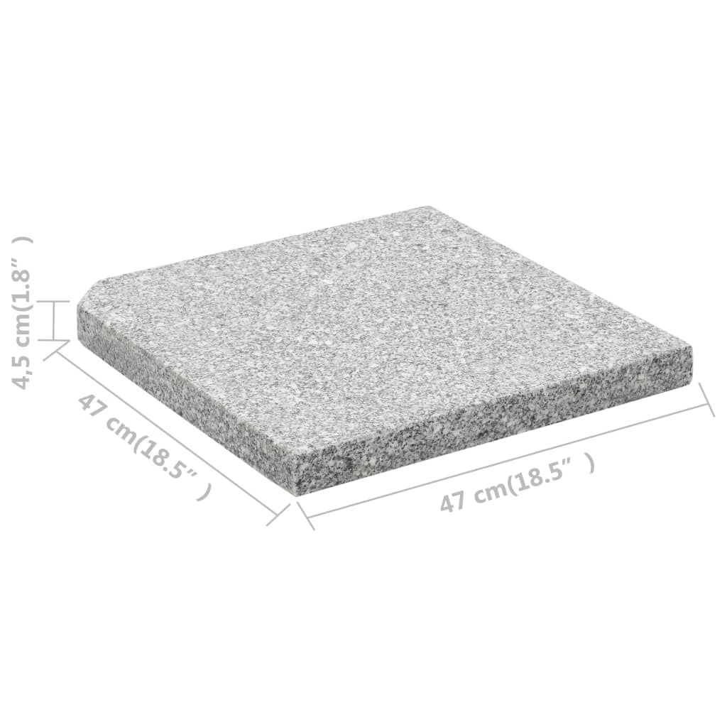 vidaXL Umbrella Weight Plates 4 pcs Grey Granite Square 100 kg