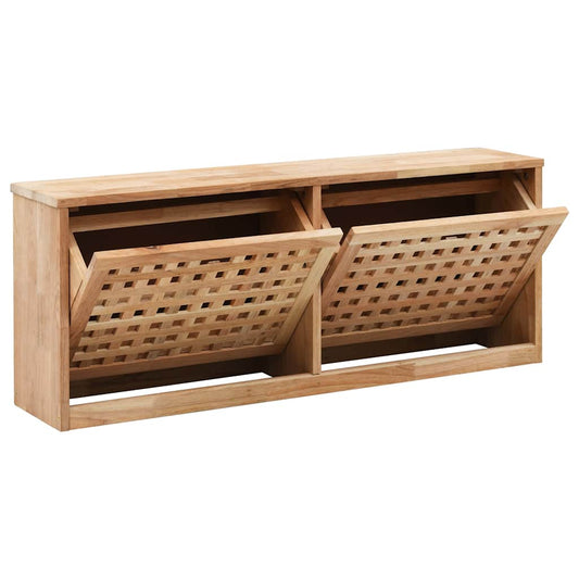 247599 vidaXL Shoe Storage Bench 94x20x38 cm Solid Walnut Wood