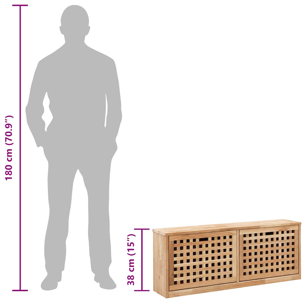 vidaXL Shoe Storage Bench 94x20x38 cm Solid Walnut Wood