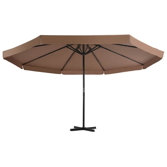 vidaXL Garden Parasol | Taupe, Black | Aluminium, Steel, Plastic | Large
