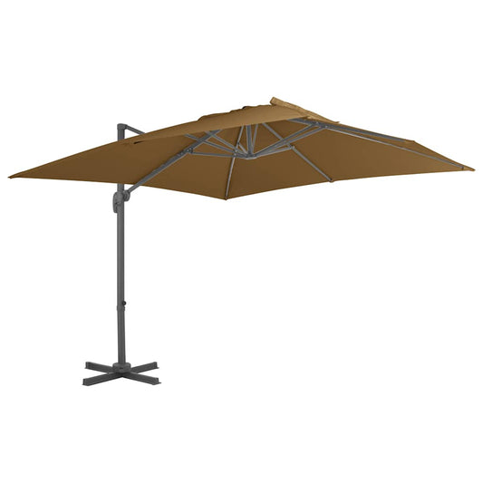 vidaXL Garden Parasol with Portable Base Taupe