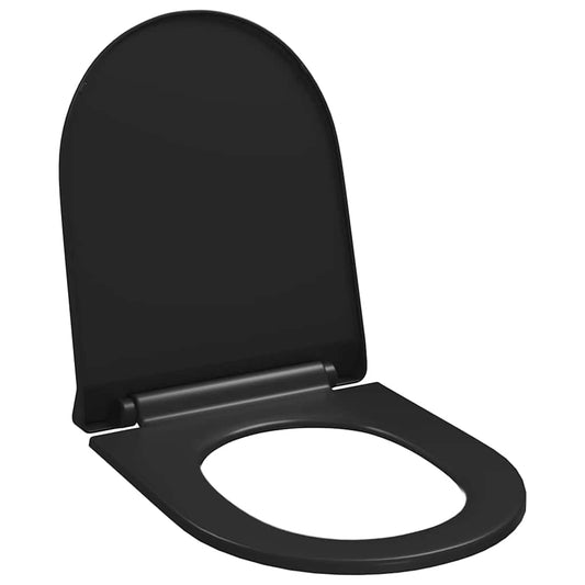 145018 vidaXL Soft-close Toilet Seat with Quick-release Design Black