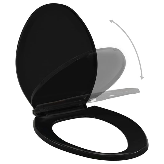 vidaXL Soft-close Toilet Seat with Quick-release Design Black