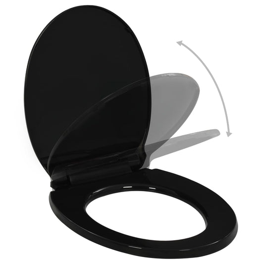 vidaXL Soft-close Toilet Seat with Quick-release Design Black