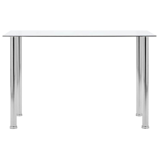 281850 vidaXL Dining Table Transparent 120x60x75 cm Tempered Glass