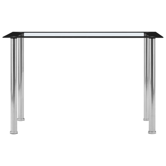 281851 vidaXL Dining Table Black and Transparent 120x60x75 cm Tempered Glass