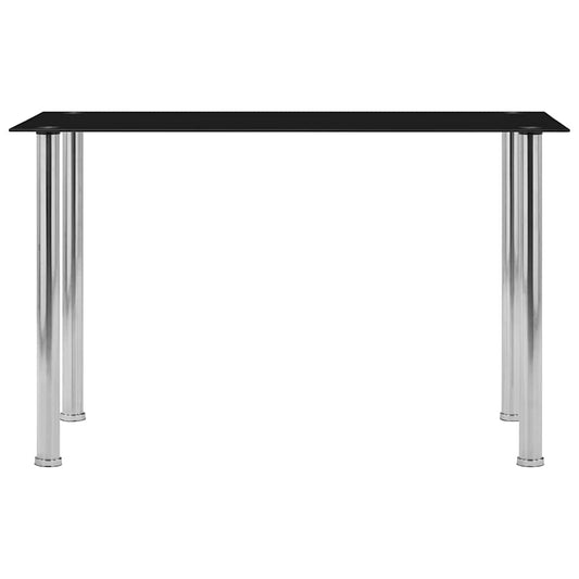 281852 vidaXL Dining Table Black 120x60x75 cm Tempered Glass