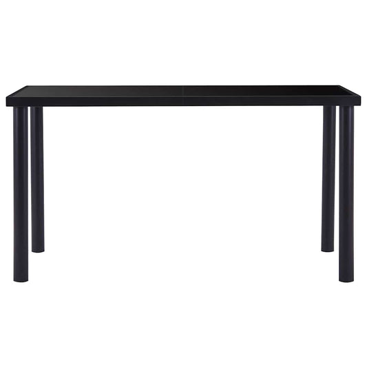 281853 vidaXL Dining Table Black 140x70x75 cm Tempered Glass