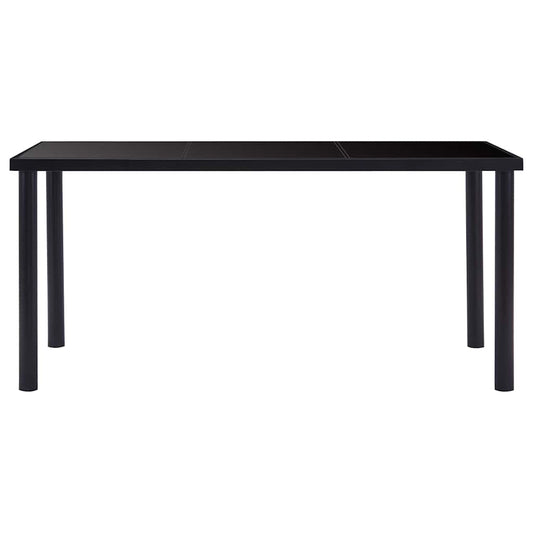 281854 vidaXL Dining Table Black 160x80x75 cm Tempered Glass