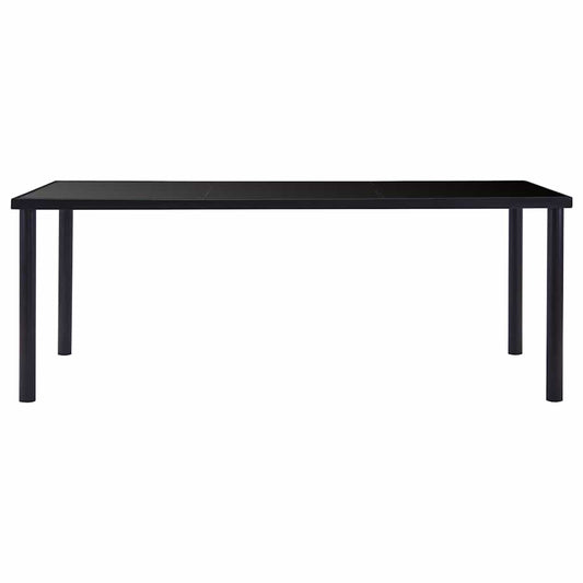 281856 vidaXL Dining Table Black 200x100x75 cm Tempered Glass