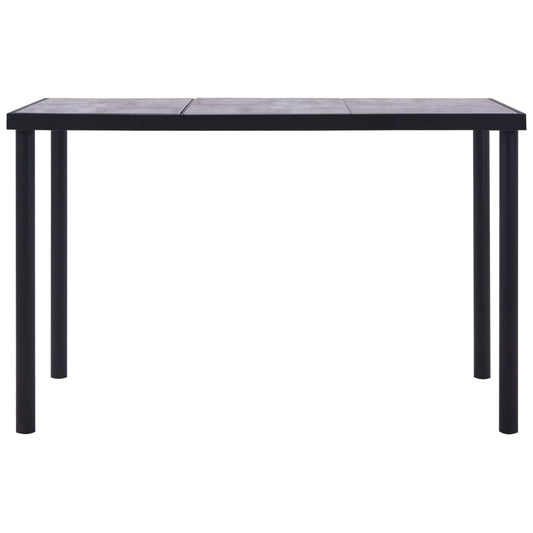 281859 vidaXL Dining Table Black and Concrete Grey 160x80x75 cm MDF