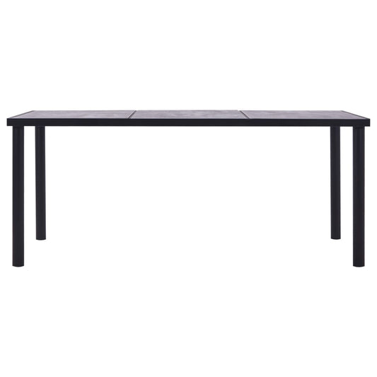 281861 vidaXL Dining Table Black and Concrete Grey 200x100x75 cm MDF