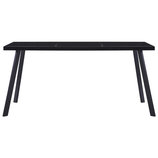 vidaXL Dining Table Black 180x90x75 cm Tempered Glass