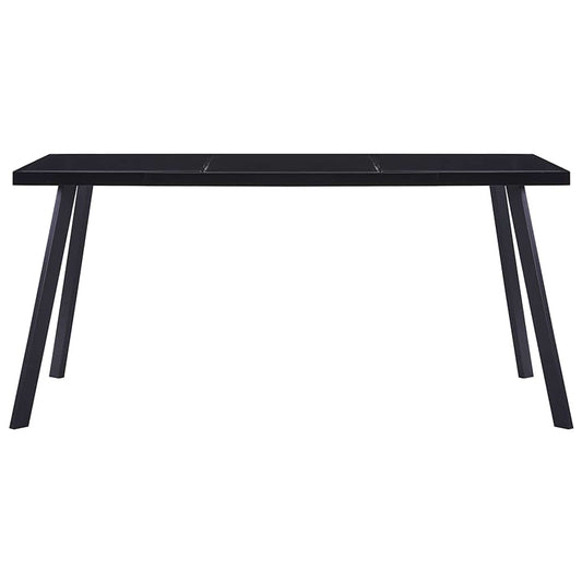 281875 vidaXL Dining Table Black 180x90x75 cm Tempered Glass