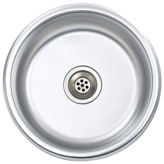 145070 vidaXL Kitchen Sink with Strainer and Trap Stainless Steel