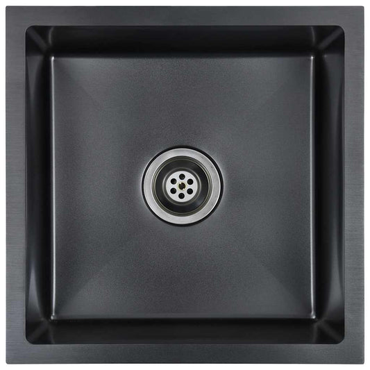 vidaXL Handmade Kitchen Sink Black Stainless Steel
