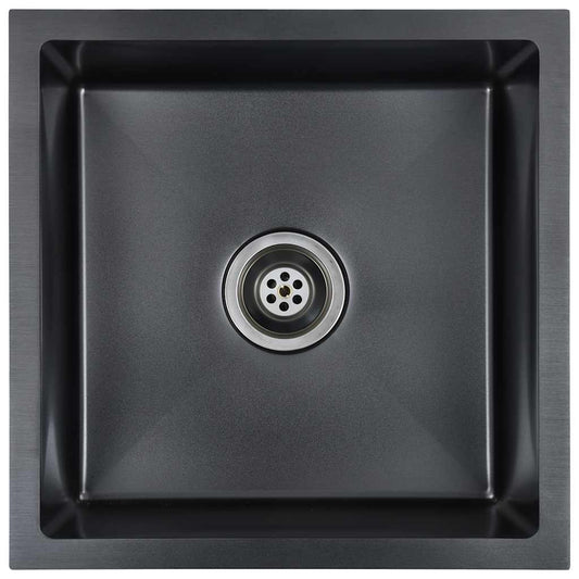 vidaXL Handmade Kitchen Sink Black Stainless Steel