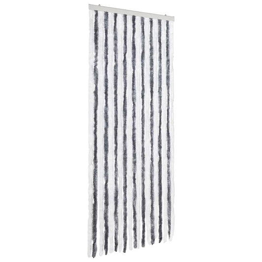 284271 vidaXL Insect Curtain Grey and White 56x185 cm Chenille