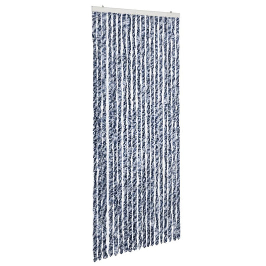 284273 vidaXL Insect Curtain Blue, White and Silver 56x185 cm Chenille