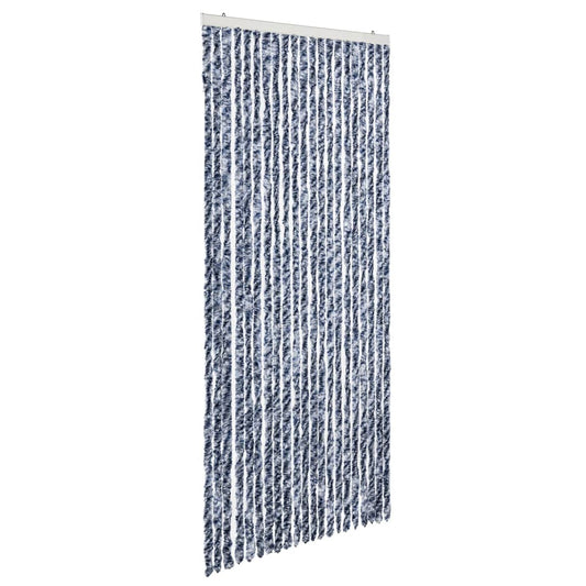 284274 vidaXL Insect Curtain Blue, White and Silver 90x220 cm Chenille