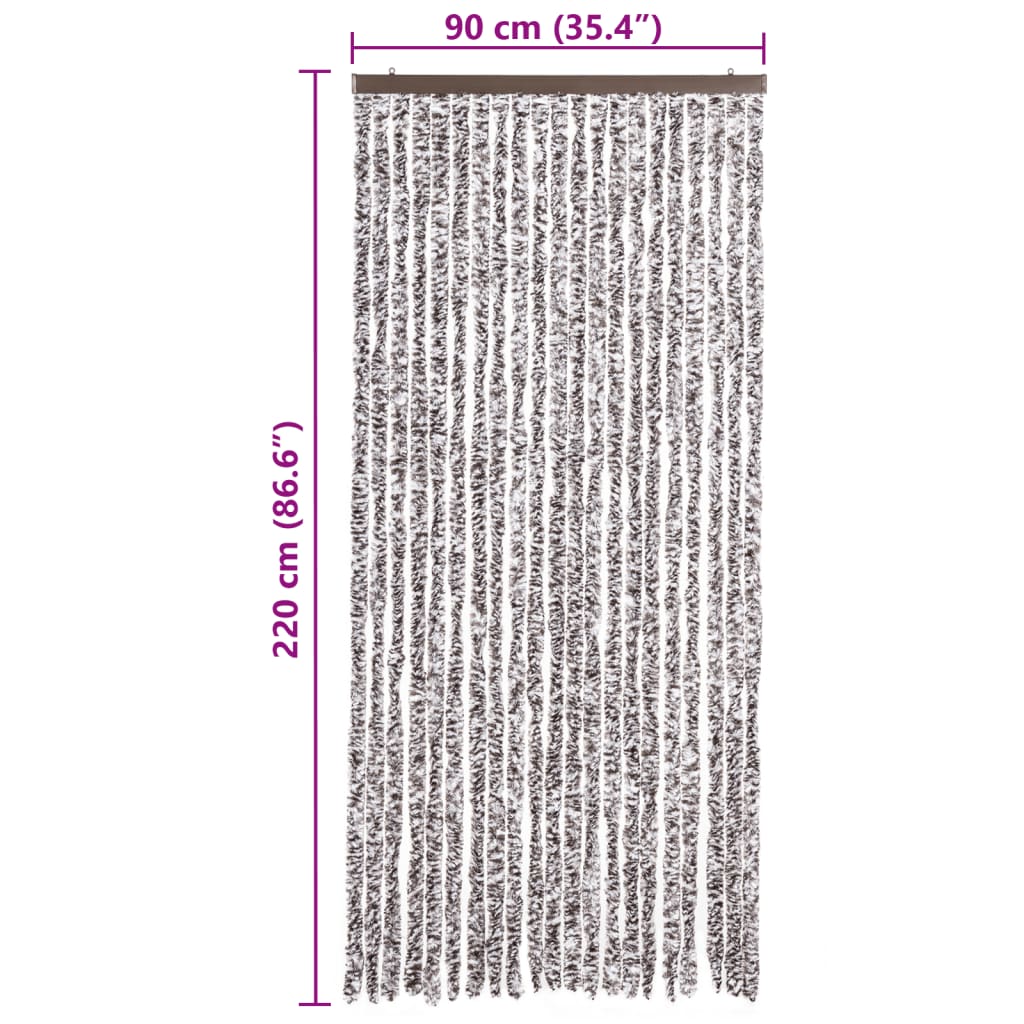 vidaXL Insect Curtain Brown and Beige 90x220 cm Chenille