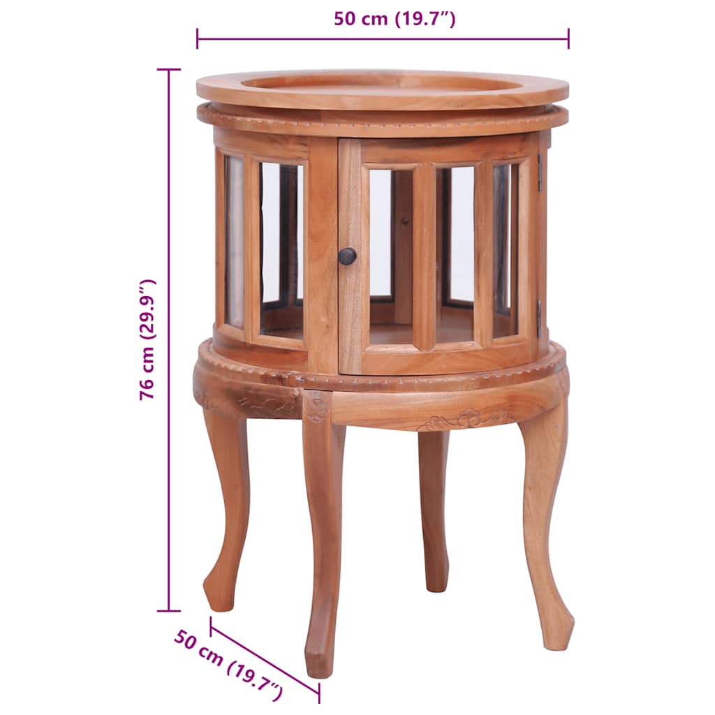 vidaXL Vitrine Cabinet Natural 50x50x76 cm Solid Mahogany Wood