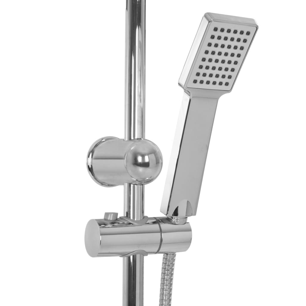 vidaXL Dual Head Shower Set with Hand Shower Stainless Steel