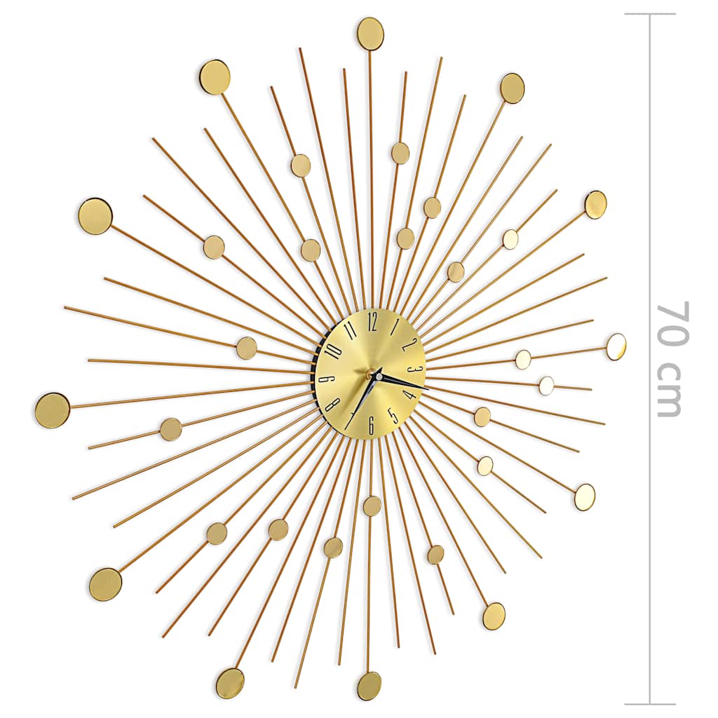 283862 vidaXL Wall Clock Metal 70 cm Golden