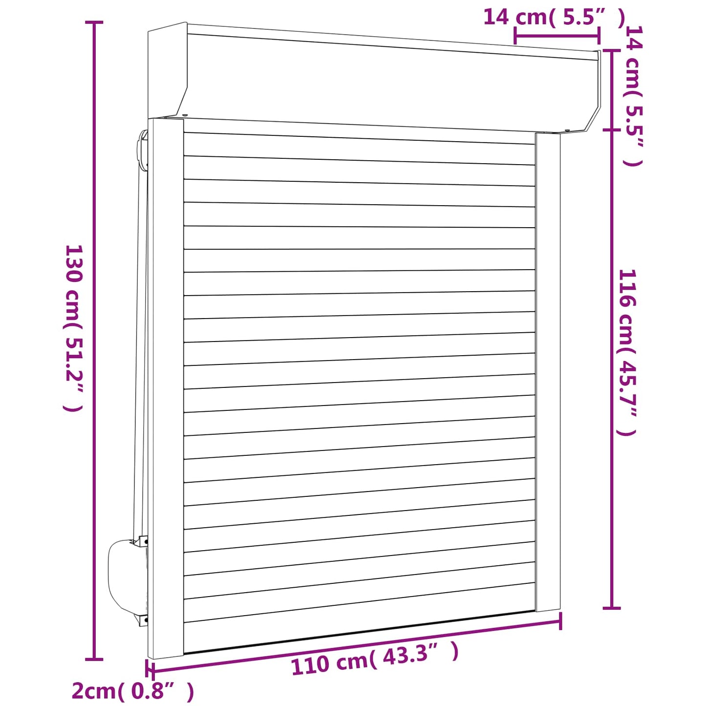vidaXL Roller Shutter Manual Anthracite 110 x 130 cm