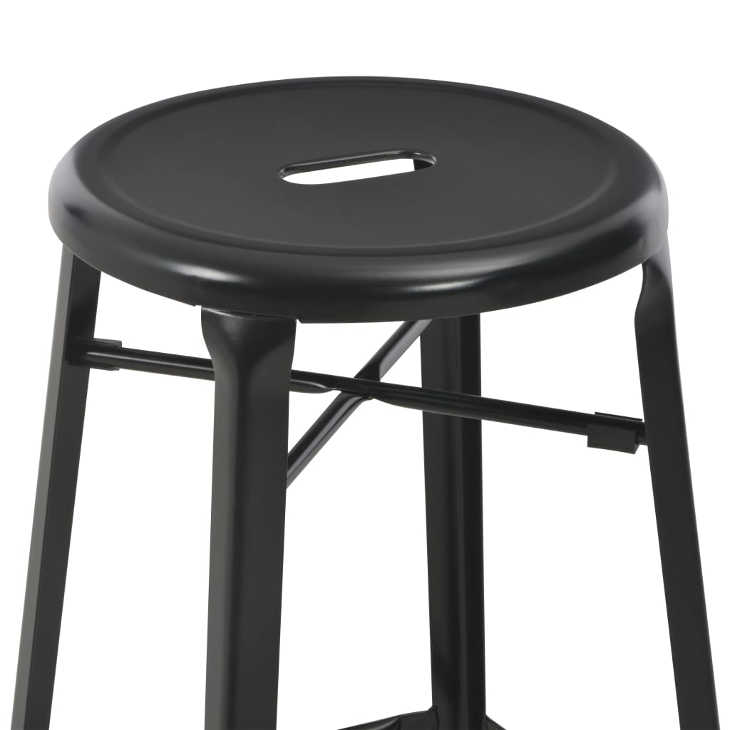 vidaXL 3 Piece Bar Set Steel Black