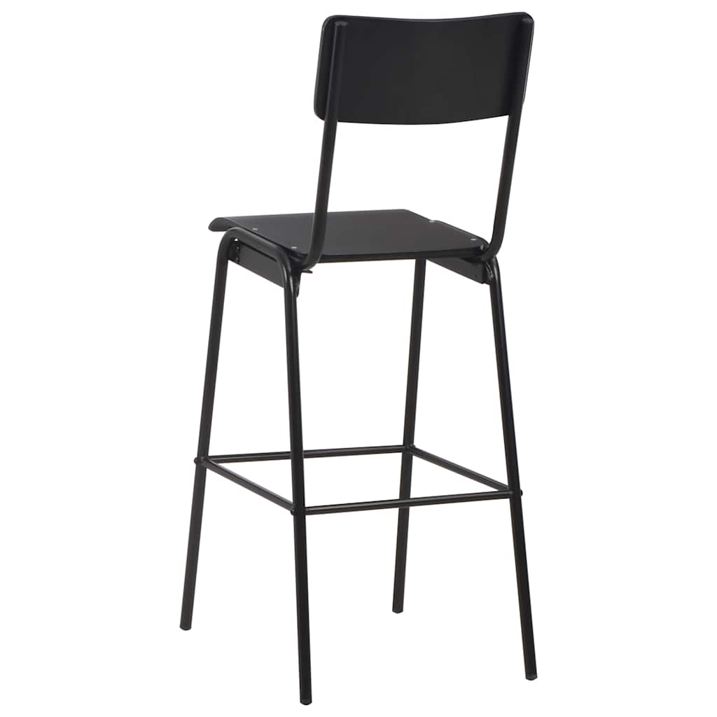 vidaXL 3 Piece Bar Set Steel Black