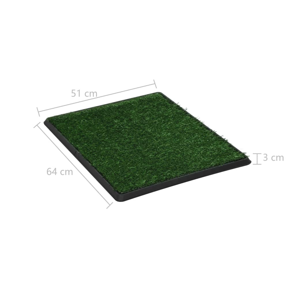 vidaXL Pet Toilet with Tray & Faux Turf Green 64x51x3 cm WC