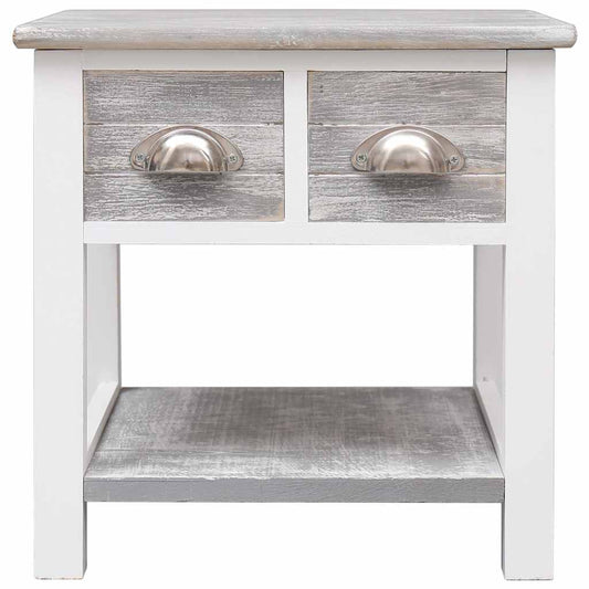 284066 vidaXL Side Table Grey 40x40x40 cm Paulownia Wood