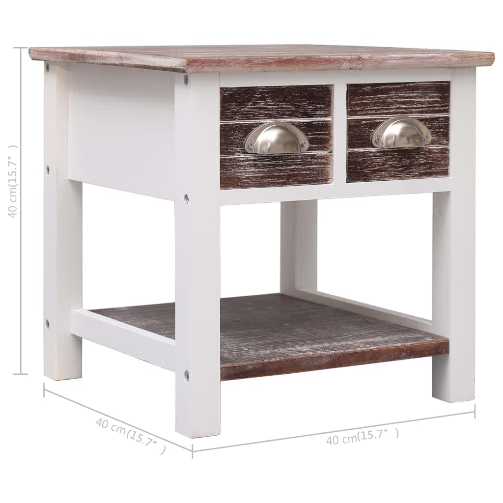 vidaXL Side Table Brown 40x40x40 cm Paulownia Wood
