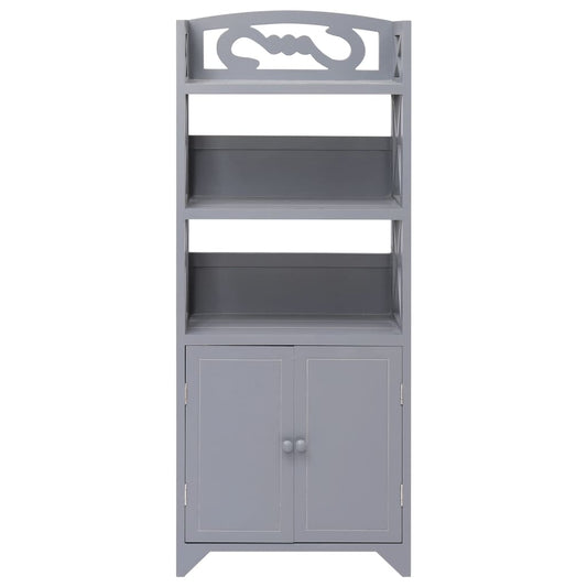 vidaXL Bathroom Cabinet Grey 46x24x116 cm Paulownia Wood