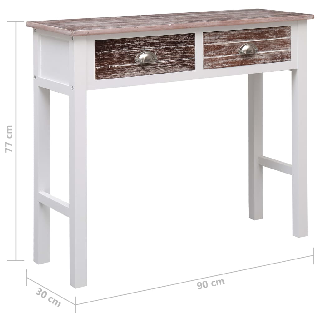 284144 vidaXL Console Table Brown 90x30x77 cm Wood