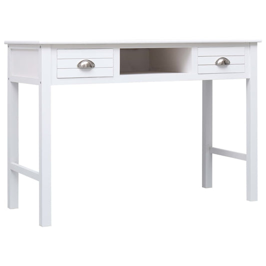 284155 vidaXL Writing Desk White 110x45x76 cm Wood